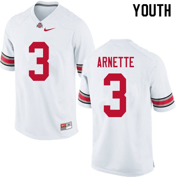 Ohio State Buckeyes #3 Damon Arnette Youth Stitch Jersey White